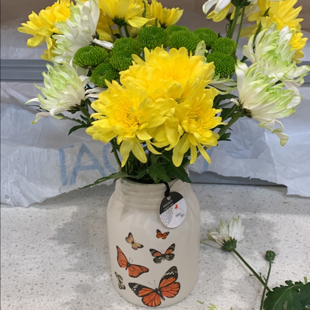 Orange Butterfly Vase